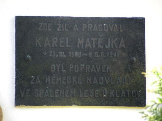 pamětní deska Karel Matějka