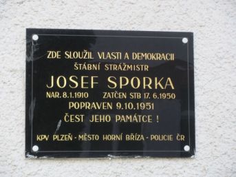 pamětní deska Josef Sporka
