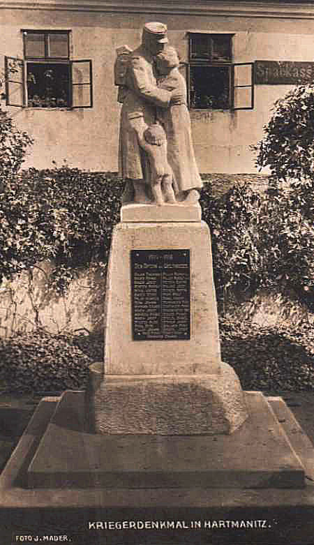 pomník padlých WWI, Hartmanice (historické)